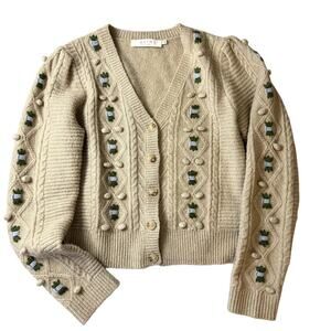 ASTR the Label Printed B-Neck Sweater Cardigan Size Small